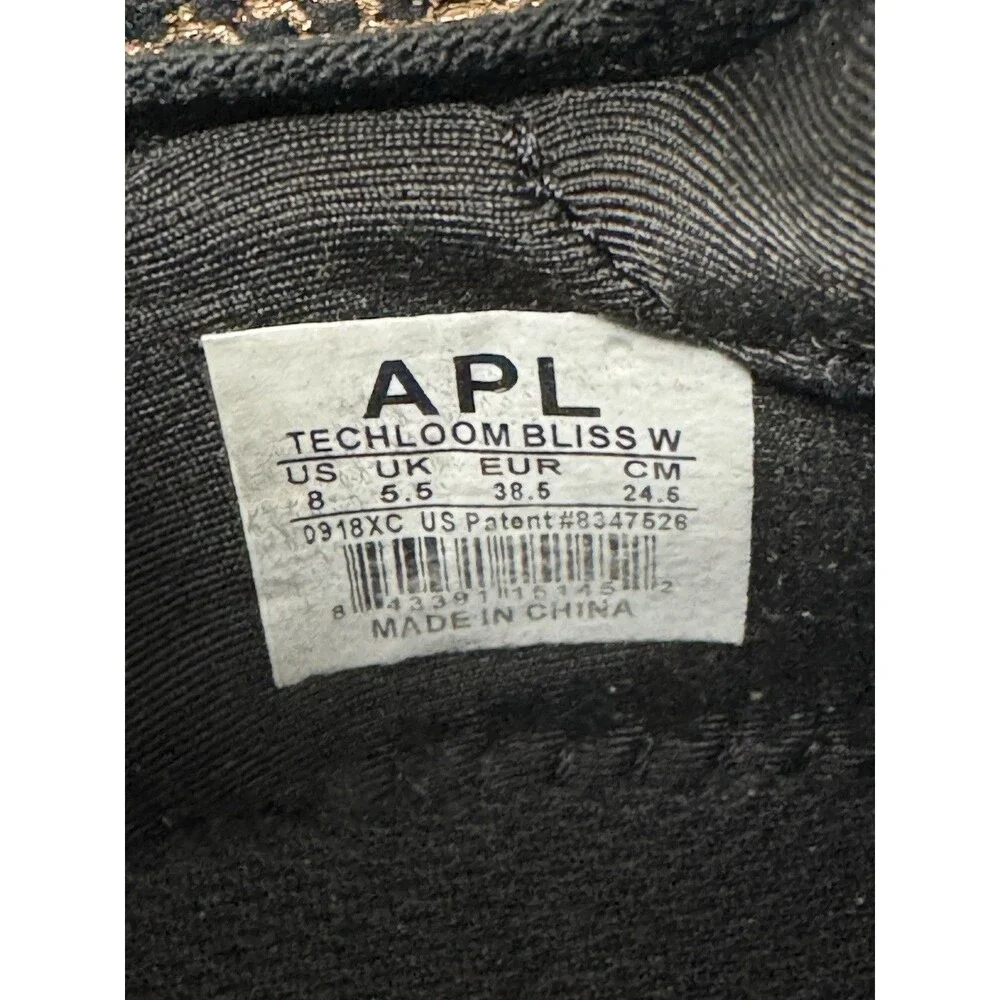 AP TechLoom Bliss Lululemon Women’s Shoe Black Gold Knit Athletic Size 8 - Picture 7 of 9